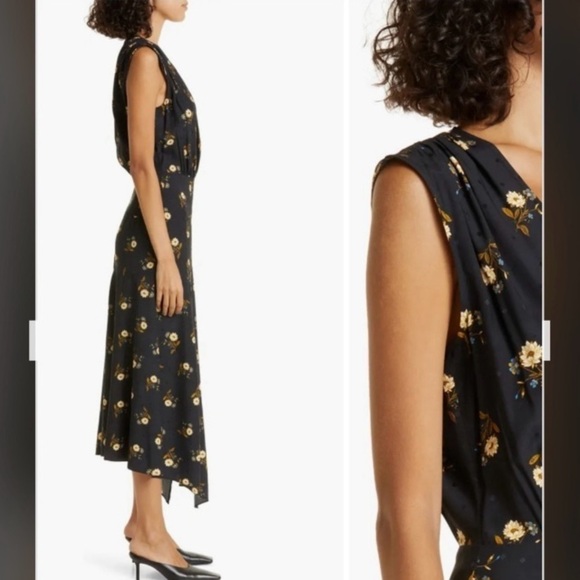VERONICA BEARD wixson dress silk blend in black multi Size 12 designer luxury - Picture 3 of 16